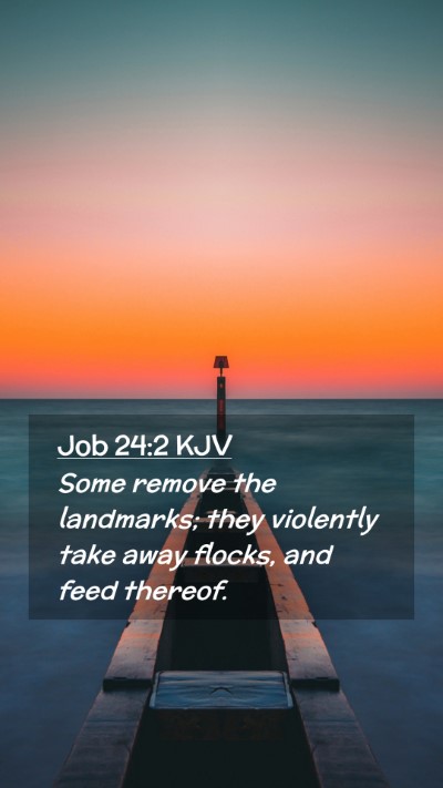 Picture 02 - Job 24:2 KJV Mobile Phone Wallpaper - Some remove the landmarks; they violently take - Mobile Bible Verse Wallpaper