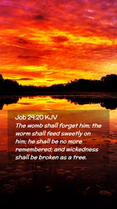 Picture 02 - Job 24:20 KJV Mobile Phone Wallpaper - The womb shall forget him; the worm shall feed - Mobile Bible Verse Wallpaper