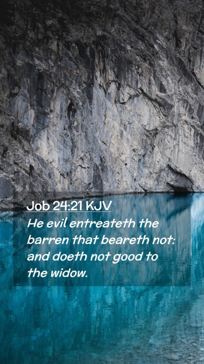 Picture 02 - Job 24:21 KJV Mobile Phone Wallpaper - He evil entreateth the barren that beareth not: - Mobile Bible Verse Wallpaper
