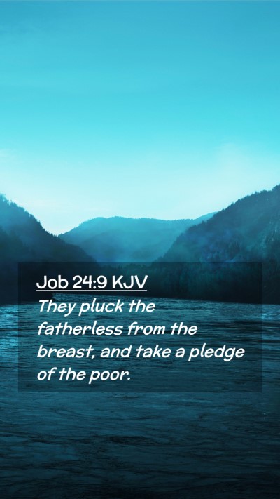 Picture 02 - Job 24:9 KJV Mobile Phone Wallpaper - They pluck the fatherless from the breast, and - Mobile Bible Verse Wallpaper