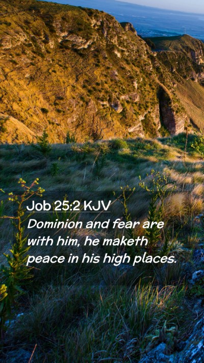 Picture 02 - Job 25:2 KJV Mobile Phone Wallpaper - Dominion and fear are with him, he maketh peace - Mobile Bible Verse Wallpaper