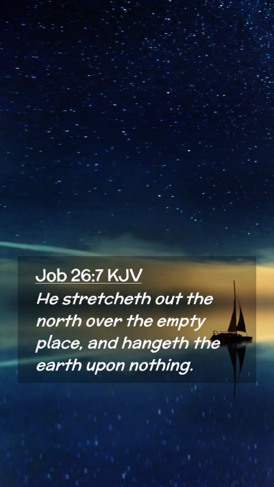 Picture 02 - Job 26:7 KJV Mobile Phone Wallpaper - He stretcheth out the north over the empty place, - Mobile Bible Verse Wallpaper