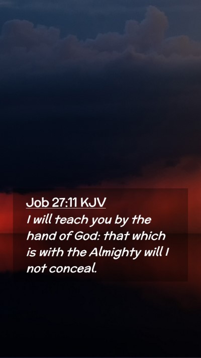 Picture 02 - Job 27:11 KJV Mobile Phone Wallpaper - I will teach you by the hand of God: that which - Mobile Bible Verse Wallpaper