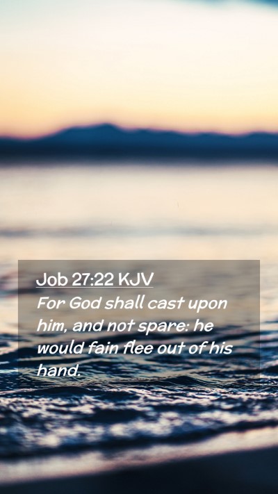Picture 02 - Job 27:22 KJV Mobile Phone Wallpaper - For God shall cast upon him, and not spare: he - Mobile Bible Verse Wallpaper