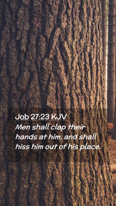 Picture 02 - Job 27:23 KJV Mobile Phone Wallpaper - Men shall clap their hands at him, and shall hiss - Mobile Bible Verse Wallpaper