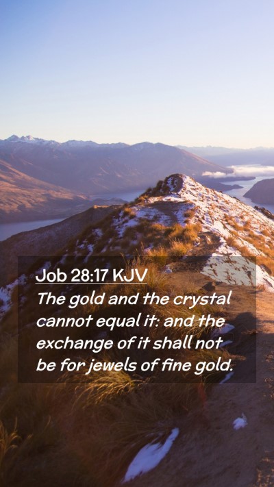 Picture 02 - Job 28:17 KJV Mobile Phone Wallpaper - The gold and the crystal cannot equal it: and the - Mobile Bible Verse Wallpaper
