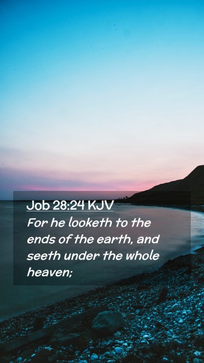 Picture 02 - Job 28:24 KJV Mobile Phone Wallpaper - For he looketh to the ends of the earth, and - Mobile Bible Verse Wallpaper
