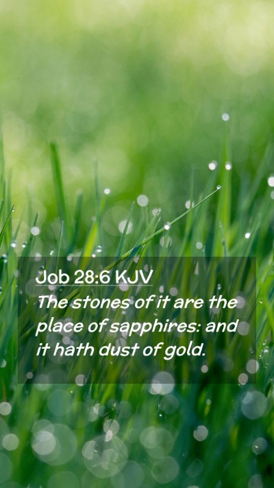 Picture 02 - Job 28:6 KJV Mobile Phone Wallpaper - The stones of it are the place of sapphires: and - Mobile Bible Verse Wallpaper