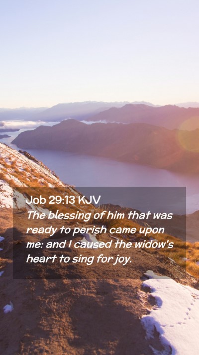 Picture 02 - Job 29:13 KJV Mobile Phone Wallpaper - The blessing of him that was ready to perish came - Mobile Bible Verse Wallpaper