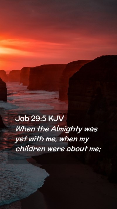 Picture 02 - Job 29:5 KJV Mobile Phone Wallpaper - When the Almighty was yet with me, when my - Mobile Bible Verse Wallpaper