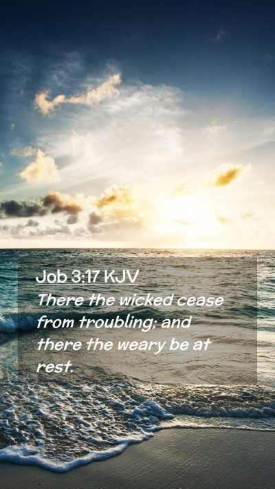 Picture 02 - Job 3:17 KJV Mobile Phone Wallpaper - There the wicked cease from troubling; and there - Mobile Bible Verse Wallpaper