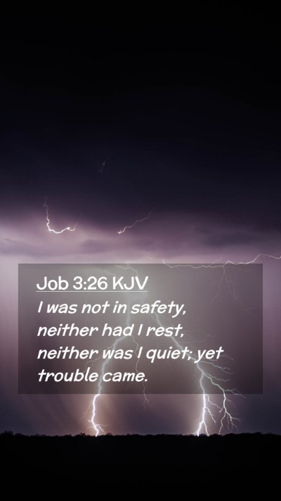 Picture 02 - Job 3:26 KJV Mobile Phone Wallpaper - I was not in safety, neither had I rest, neither - Mobile Bible Verse Wallpaper