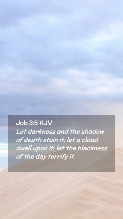 Picture 02 - Job 3:5 KJV Mobile Phone Wallpaper - Let darkness and the shadow of death stain it; - Mobile Bible Verse Wallpaper
