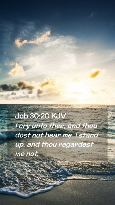 Picture 02 - Job 30:20 KJV Mobile Phone Wallpaper - I cry unto thee, and thou dost not hear me: I - Mobile Bible Verse Wallpaper