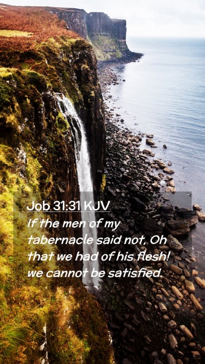 Picture 02 - Job 31:31 KJV Mobile Phone Wallpaper - If the men of my tabernacle said not, Oh that we - Mobile Bible Verse Wallpaper