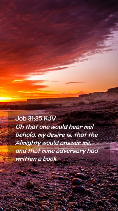 Picture 02 - Job 31:35 KJV Mobile Phone Wallpaper - Oh that one would hear me! behold, my desire is, - Mobile Bible Verse Wallpaper