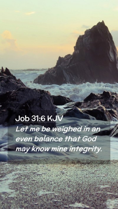 Picture 02 - Job 31:6 KJV Mobile Phone Wallpaper - Let me be weighed in an even balance that God may - Mobile Bible Verse Wallpaper