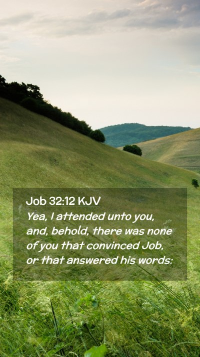 Picture 02 - Job 32:12 KJV Mobile Phone Wallpaper - Yea, I attended unto you, and, behold, there was - Mobile Bible Verse Wallpaper