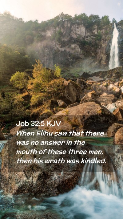 Picture 02 - Job 32:5 KJV Mobile Phone Wallpaper - When Elihu saw that there was no answer in the - Mobile Bible Verse Wallpaper