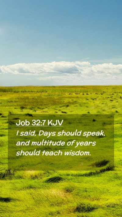 Picture 02 - Job 32:7 KJV Mobile Phone Wallpaper - I said, Days should speak, and multitude of years - Mobile Bible Verse Wallpaper