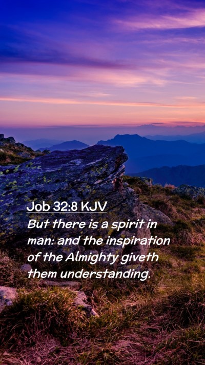 Picture 02 - Job 32:8 KJV Mobile Phone Wallpaper - But there is a spirit in man: and the inspiration - Mobile Bible Verse Wallpaper