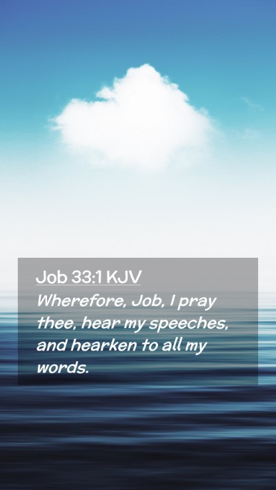 Picture 02 - Job 33:1 KJV Mobile Phone Wallpaper - Wherefore, Job, I pray thee, hear my speeches, - Mobile Bible Verse Wallpaper