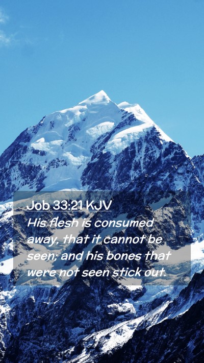 Picture 02 - Job 33:21 KJV Mobile Phone Wallpaper - His flesh is consumed away, that it cannot be - Mobile Bible Verse Wallpaper