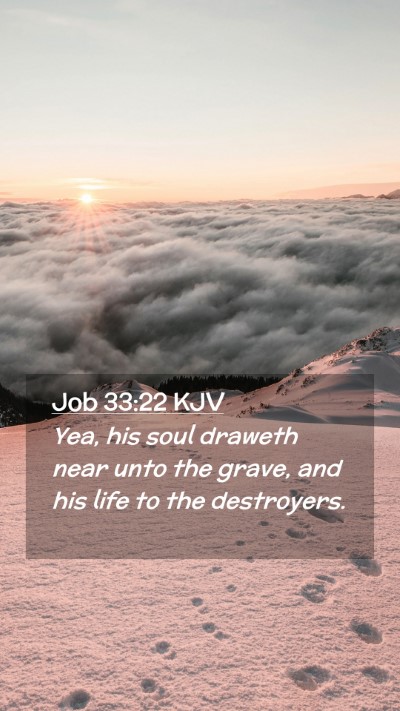 Picture 02 - Job 33:22 KJV Mobile Phone Wallpaper - Yea, his soul draweth near unto the grave, and - Mobile Bible Verse Wallpaper