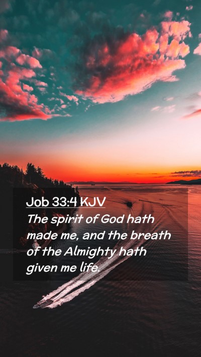 Picture 02 - Job 33:4 KJV Mobile Phone Wallpaper - The spirit of God hath made me, and the breath of - Mobile Bible Verse Wallpaper