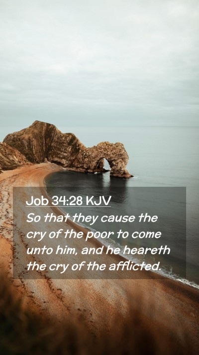 Picture 02 - Job 34:28 KJV Mobile Phone Wallpaper - So that they cause the cry of the poor to come - Mobile Bible Verse Wallpaper