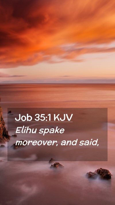 Picture 02 - Job 35:1 KJV Mobile Phone Wallpaper - Elihu spake moreover, and - Mobile Bible Verse Wallpaper