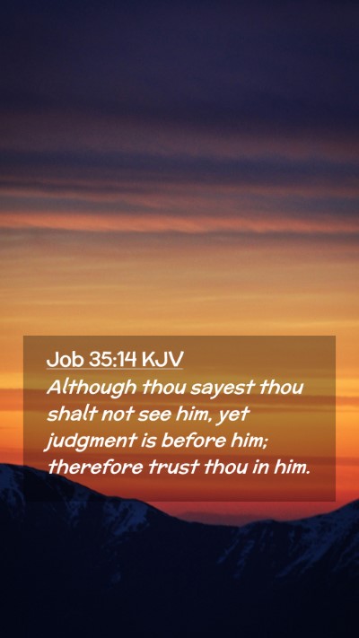 Picture 02 - Job 35:14 KJV Mobile Phone Wallpaper - Although thou sayest thou shalt not see him, yet - Mobile Bible Verse Wallpaper