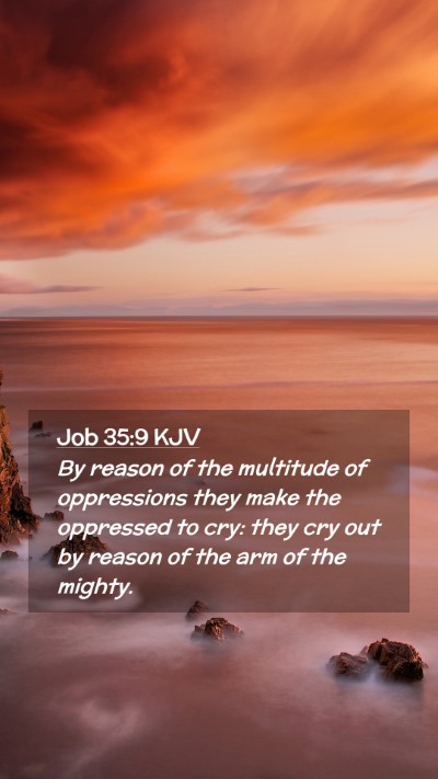 Picture 02 - Job 35:9 KJV Mobile Phone Wallpaper - By reason of the multitude of oppressions they - Mobile Bible Verse Wallpaper