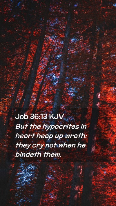Picture 02 - Job 36:13 KJV Mobile Phone Wallpaper - But the hypocrites in heart heap up wrath: they - Mobile Bible Verse Wallpaper