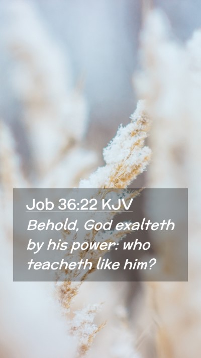 Picture 02 - Job 36:22 KJV Mobile Phone Wallpaper - Behold, God exalteth by his power: who teacheth - Mobile Bible Verse Wallpaper
