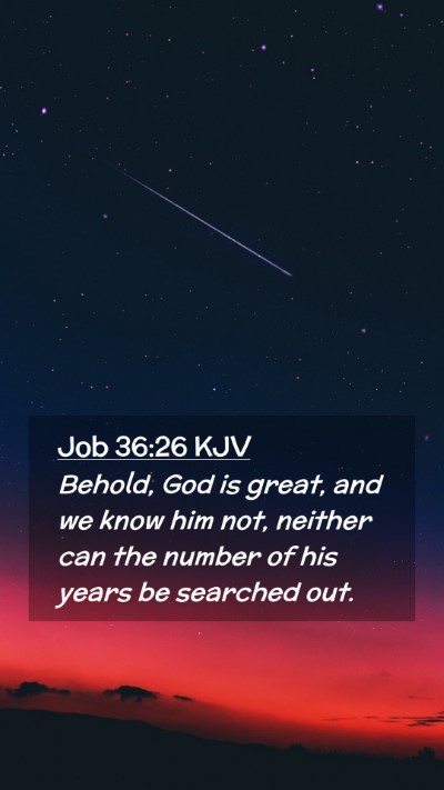 Picture 02 - Job 36:26 KJV Mobile Phone Wallpaper - Behold, God is great, and we know him not, - Mobile Bible Verse Wallpaper