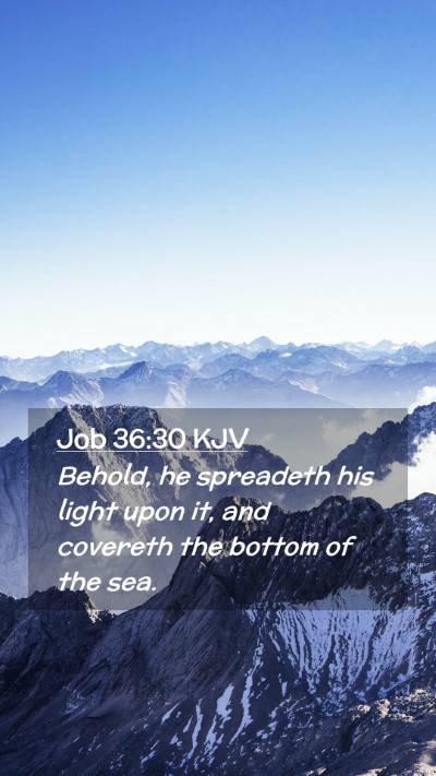 Picture 02 - Job 36:30 KJV Mobile Phone Wallpaper - Behold, he spreadeth his light upon it, and - Mobile Bible Verse Wallpaper
