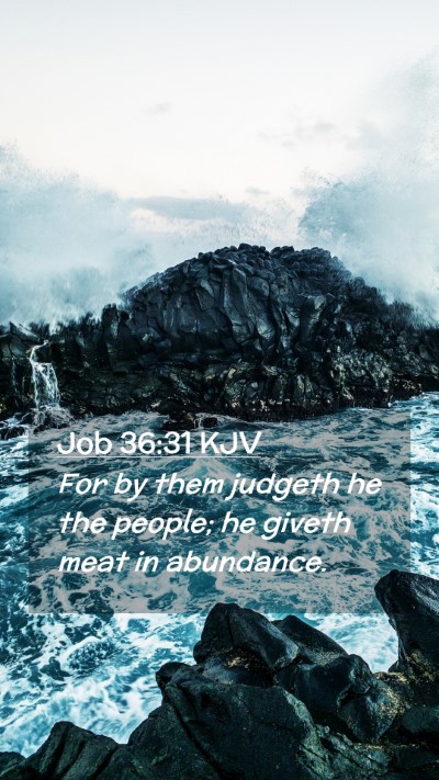 Picture 02 - Job 36:31 KJV Mobile Phone Wallpaper - For by them judgeth he the people; he giveth meat - Mobile Bible Verse Wallpaper