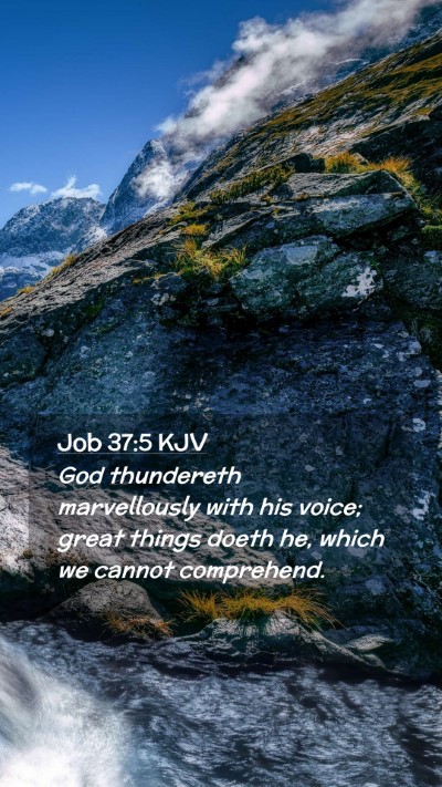 Picture 02 - Job 37:5 KJV Mobile Phone Wallpaper - God thundereth marvellously with his voice; great - Mobile Bible Verse Wallpaper