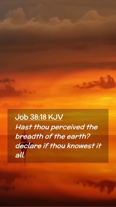 Picture 02 - Job 38:18 KJV Mobile Phone Wallpaper - Hast thou perceived the breadth of the earth? - Mobile Bible Verse Wallpaper