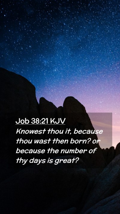 Picture 02 - Job 38:21 KJV Mobile Phone Wallpaper - Knowest thou it, because thou wast then born? or - Mobile Bible Verse Wallpaper