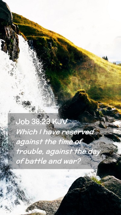 Picture 02 - Job 38:23 KJV Mobile Phone Wallpaper - Which I have reserved against the time of - Mobile Bible Verse Wallpaper