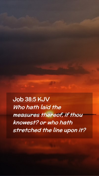 Picture 02 - Job 38:5 KJV Mobile Phone Wallpaper - Who hath laid the measures thereof, if thou - Mobile Bible Verse Wallpaper