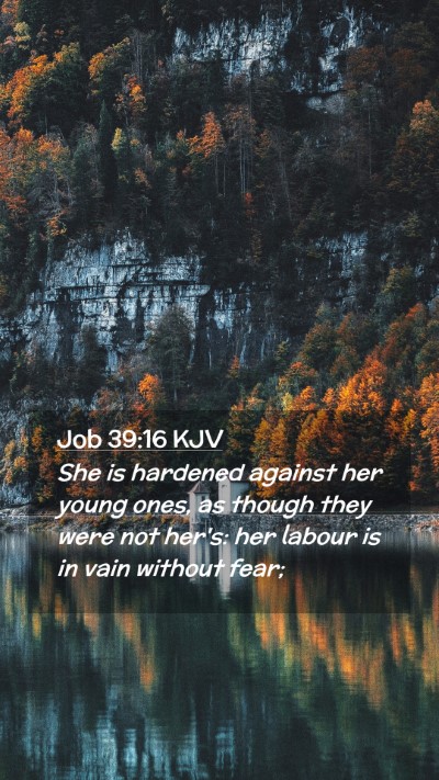 Picture 02 - Job 39:16 KJV Mobile Phone Wallpaper - She is hardened against her young ones, as though - Mobile Bible Verse Wallpaper