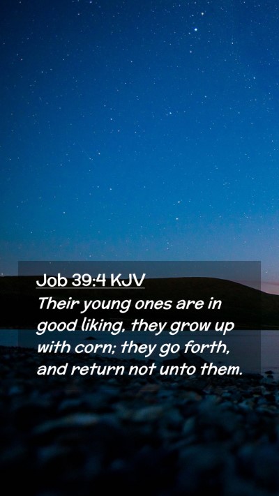 Picture 02 - Job 39:4 KJV Mobile Phone Wallpaper - Their young ones are in good liking, they grow up - Mobile Bible Verse Wallpaper