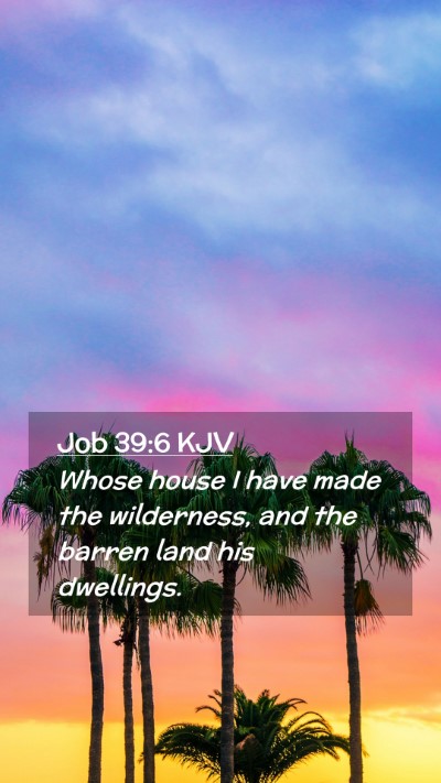 Picture 02 - Job 39:6 KJV Mobile Phone Wallpaper - Whose house I have made the wilderness, and the - Mobile Bible Verse Wallpaper