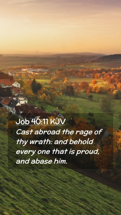 Picture 02 - Job 40:11 KJV Mobile Phone Wallpaper - Cast abroad the rage of thy wrath: and behold - Mobile Bible Verse Wallpaper