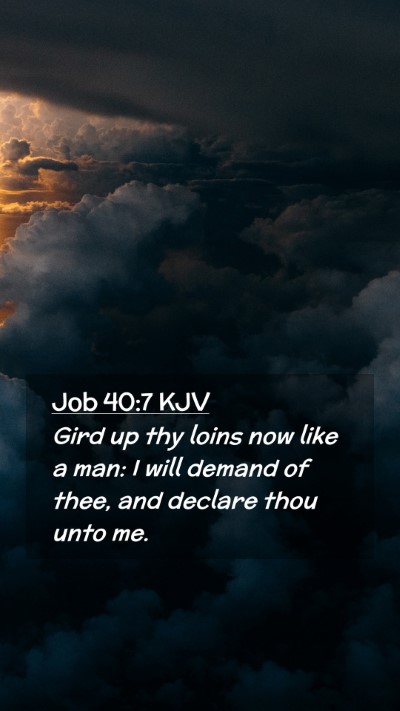 Picture 02 - Job 40:7 KJV Mobile Phone Wallpaper - Gird up thy loins now like a man: I will demand - Mobile Bible Verse Wallpaper