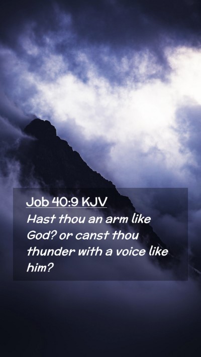 Picture 02 - Job 40:9 KJV Mobile Phone Wallpaper - Hast thou an arm like God? or canst thou thunder - Mobile Bible Verse Wallpaper