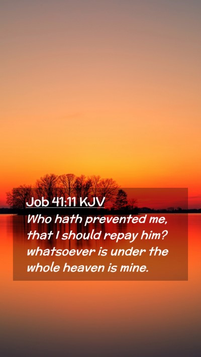 Picture 02 - Job 41:11 KJV Mobile Phone Wallpaper - Who hath prevented me, that I should repay him? - Mobile Bible Verse Wallpaper